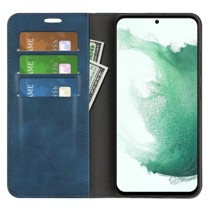 Bild 2, Samsung Galaxy S23 Plus Flip Fodral Skin Touch Blå