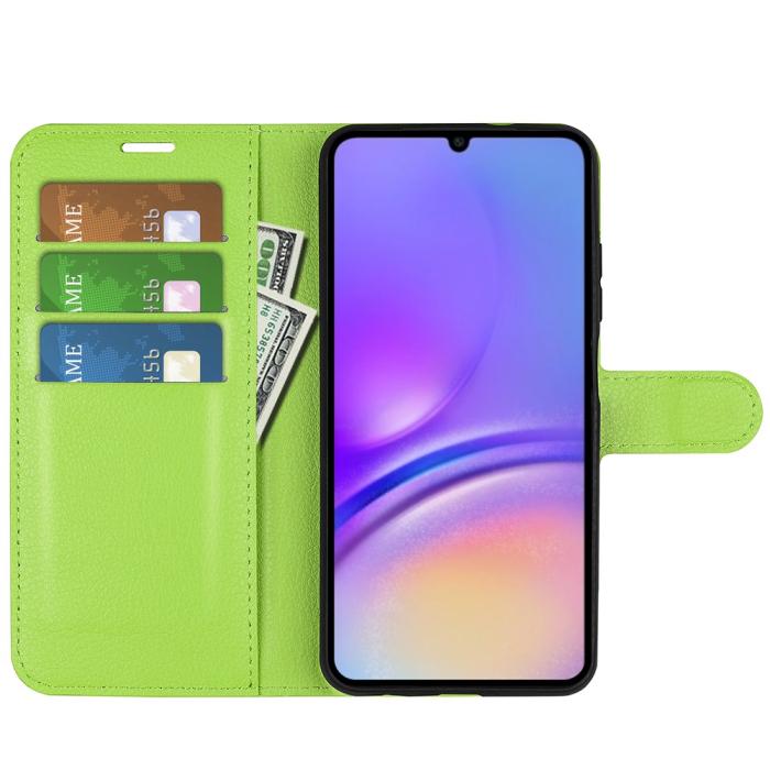 Bild 5, Samsung Galaxy A07 Fodral Litchi Läder Grön