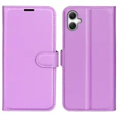 Samsung Galaxy A07 Fodral Litchi L&auml;der Lila