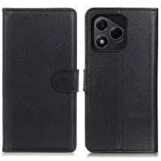 Honor 400 Lite Fodral Litchi L&auml;der Svart