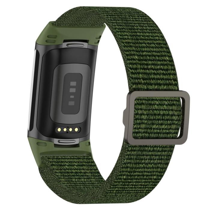 Bild 1, Fitbit Charge 6 / 5 Armband Justerbart Nylon Grön