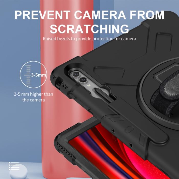 Bild 5, Samsung Galaxy Tab S9 Ultra Skal 360 Rotation Shockproof Med Rem