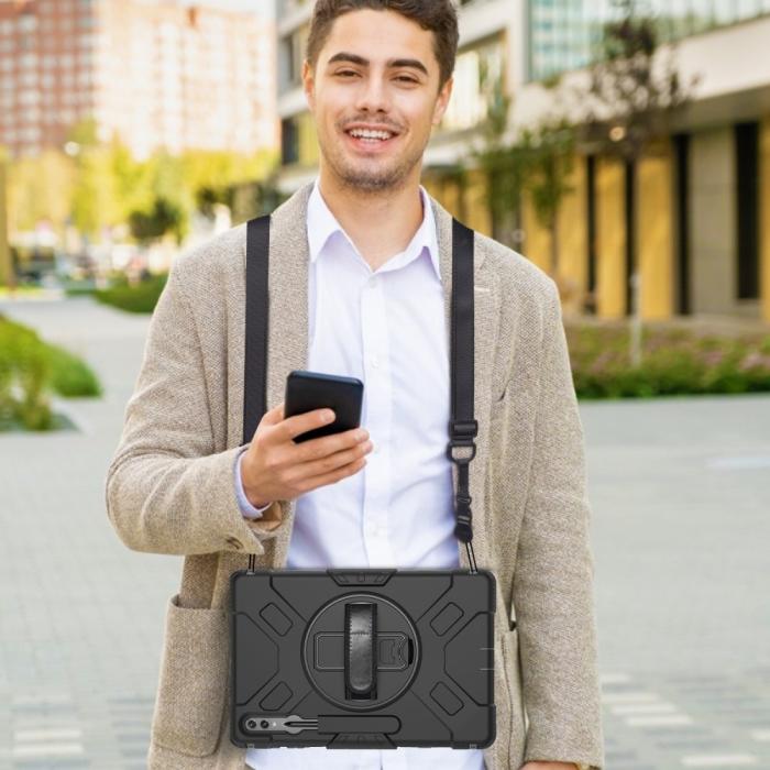 Bild 6, Samsung Galaxy Tab S9 Ultra Skal 360 Rotation Shockproof Med Rem