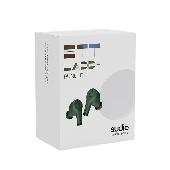Bild 2, Sudio Hörlur ETT + QI Laddare TWS In-Ear Grön