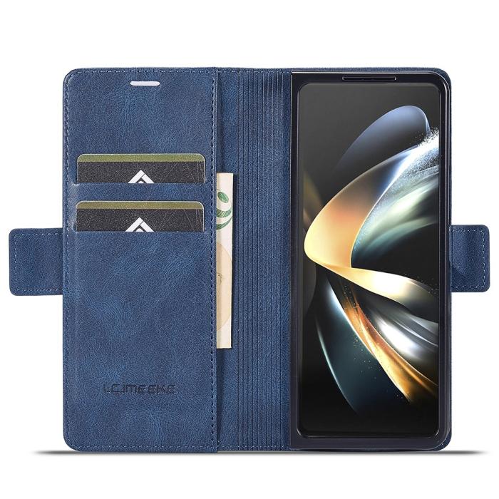 Bild 2, LC.IMEEKE Galaxy Z Fold 5 Fodral RFID Läder Blå