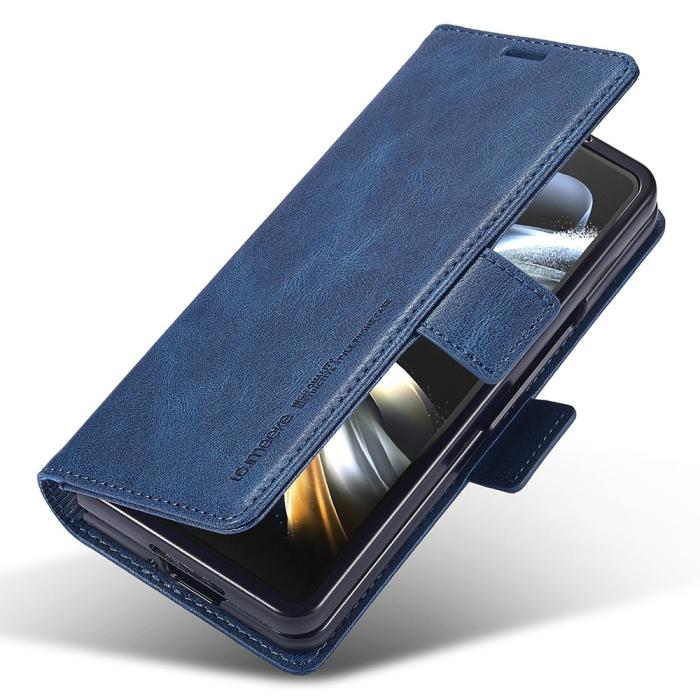 Bild 4, LC.IMEEKE Galaxy Z Fold 5 Fodral RFID Läder Blå