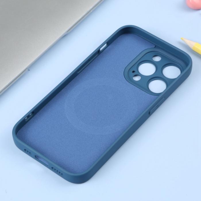 Bild 4, iPhone 15 Pro Skal MagSafe Liquid Silikon Blå