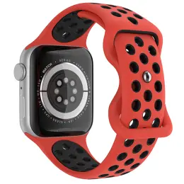 Sportarmband Dual-Color Apple Watch 42/44/45/49 mm (M/L) Röd/Svart