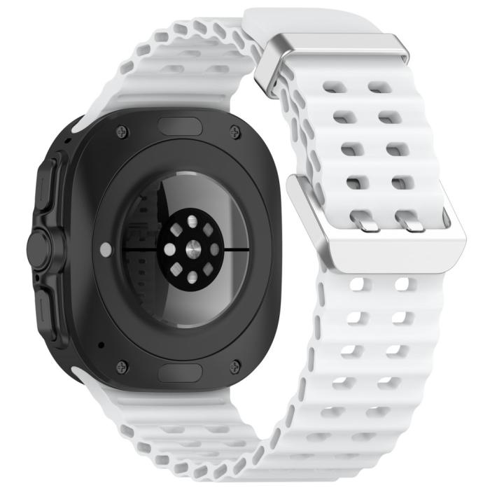 Bild 1, Galaxy Watch Ultra (2025) 47 mm Armband Wave Design Vit