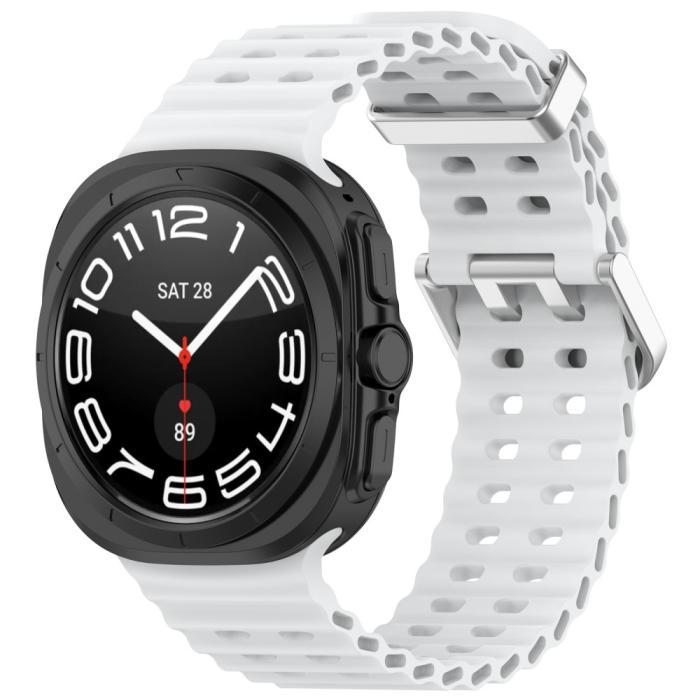 Bild 4, Galaxy Watch Ultra (2025) 47 mm Armband Wave Design Vit