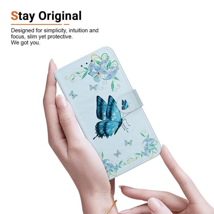 Bild 4, Samsung Galaxy A27 5G Fodral Läder Fjäril Blå