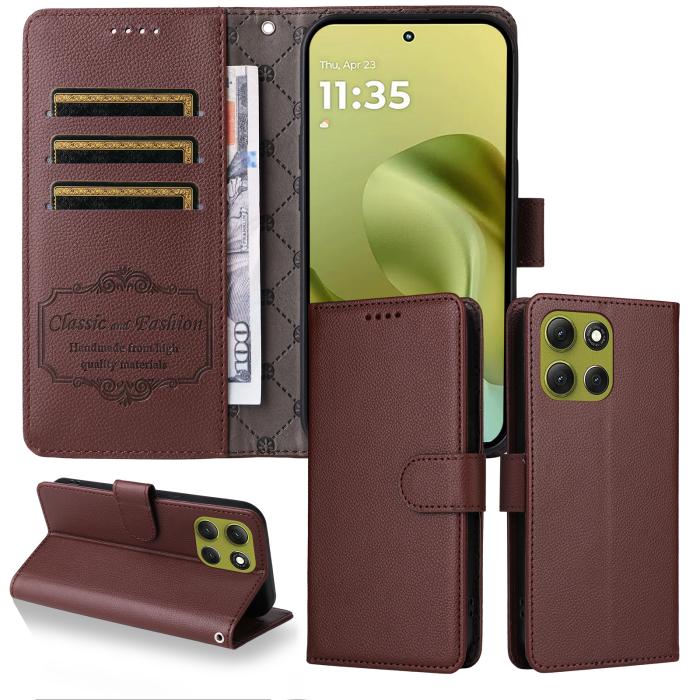Bild 3, Motorola Moto G86 Power / G86 5G Fodral Läder Brun