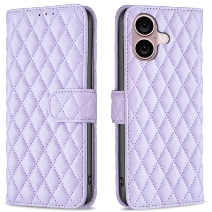Bild 1, iPhone 16 Plus Fodral Diamond Läder Lila