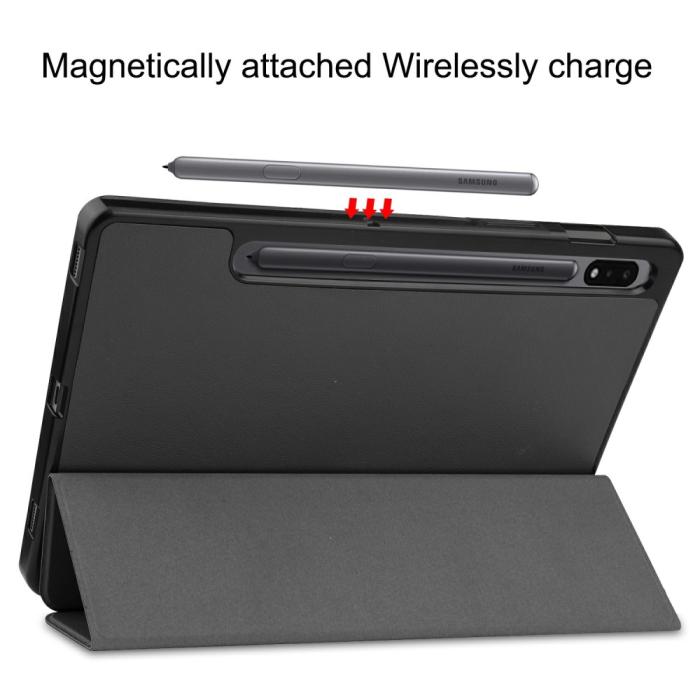 Bild 6, Samsung Galaxy Tab S7 / Tab S8 Fodral Tri-Fold Pennhållare Svart