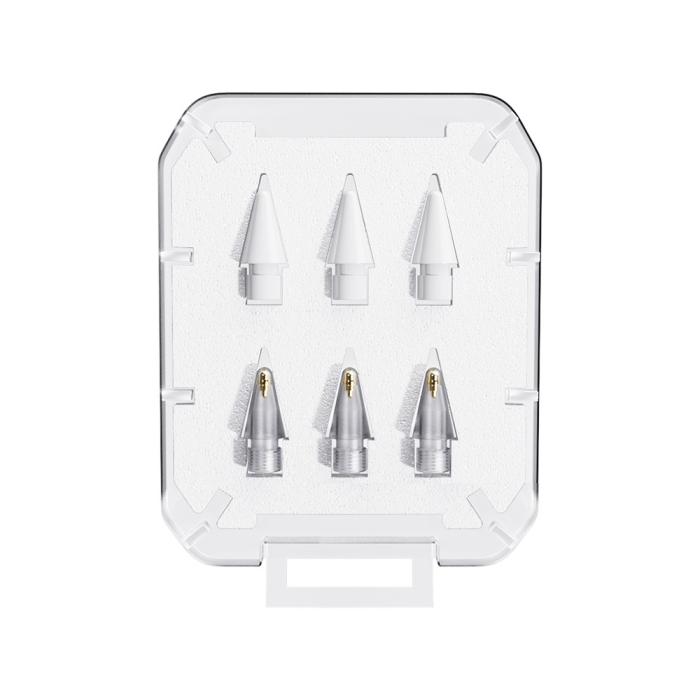 Bild 1, ESSAGER 6-PACK Ersättning Pennspets Apple Pen 1/2/Pro Vit/Transparent