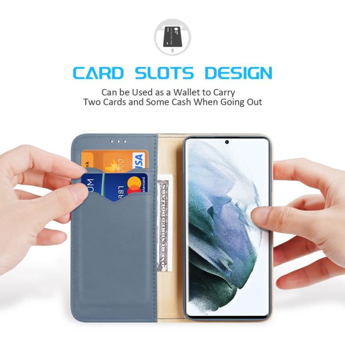 Bild 4, DUX DUCIS Samsung Galaxy S22 Ultra Fodral HIVO Äkta Läder Blå