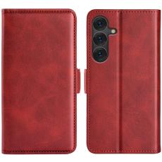 Samsung Galaxy S25 Fodral L&auml;der R&ouml;d
