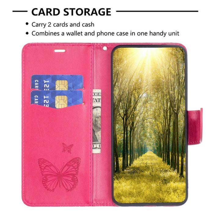Bild 2, Xiaomi Redmi Note 12 Pro 5G Fodral Med Fjäril Tryck Rosa