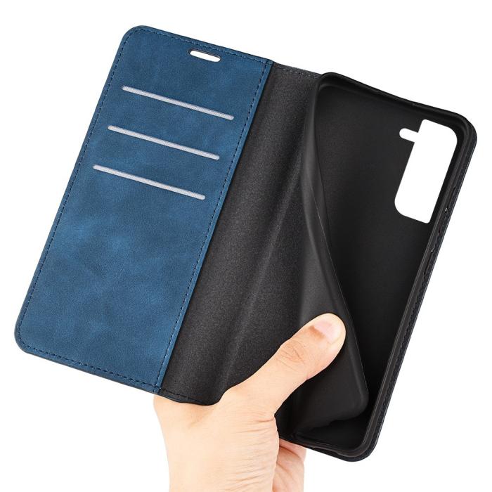 Bild 4, Samsung Galaxy S23 Plus Flip Fodral Skin Touch Blå
