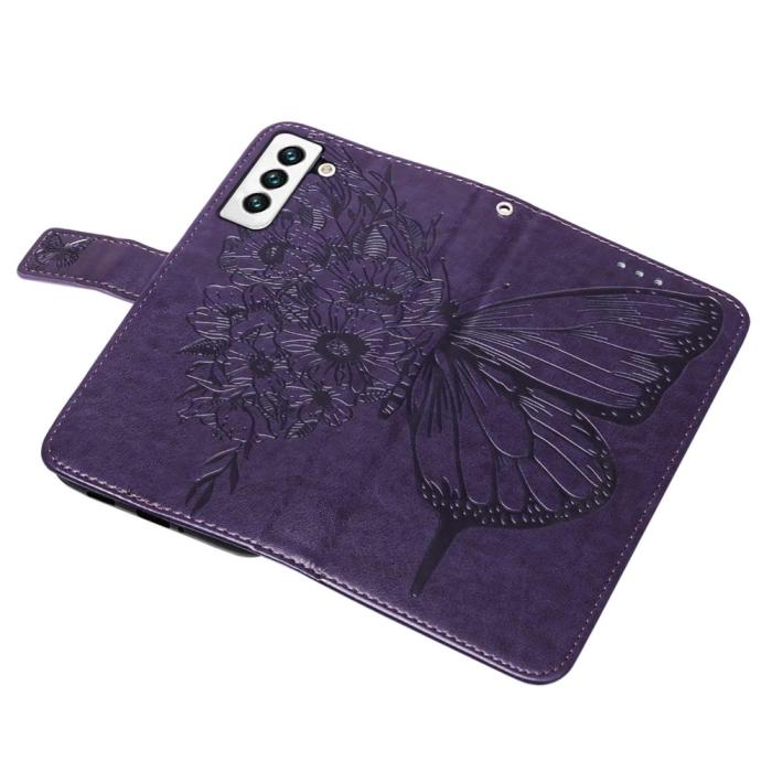 Bild 6, Samsung Galaxy S23 Fodral Fjäril Tryck Mörk Lila