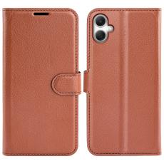 Samsung Galaxy A07 Fodral Litchi L&auml;der Brun