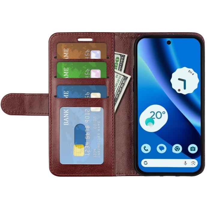 Bild 2, Google Pixel 10a Fodral Crazy Horse Läder Brun
