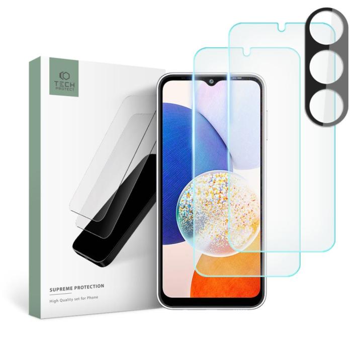 Bild 1, Tech-Protect Galaxy A14 4G/5G 3-PACK Skärmskydd/Linsskydd