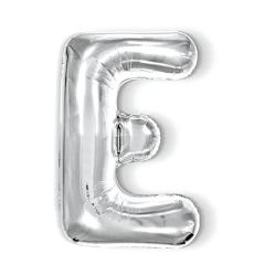 Bokstavsballong E 40 cm Silver