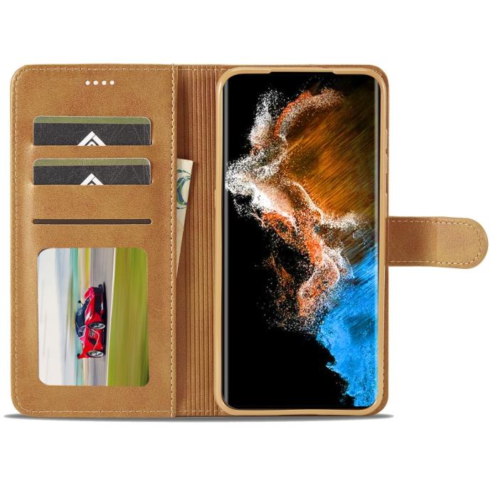 Bild 2, LC.IMEEKE Samsung Galaxy S24 Plus Fodral Läder Brun