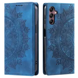 Samsung Galaxy A55 5G Fodral Mandala Flip Läder Blå