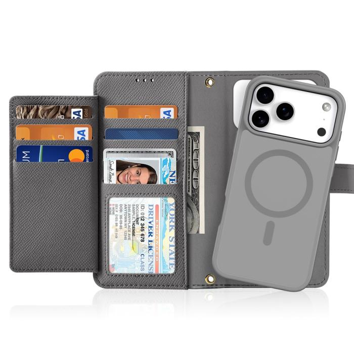Bild 2, DUX DUCIS iPhone 17 Pro Max 2in1 Magnet Fodral Lawa Series Grå