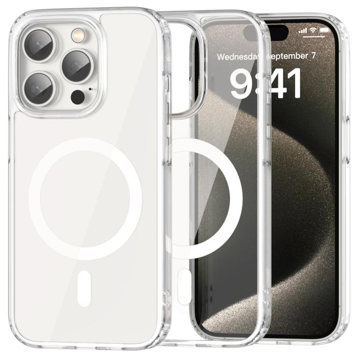 Bild 1, ColorPop iPhone 15 Pro Skal CH MagSafe Transparent/Vit
