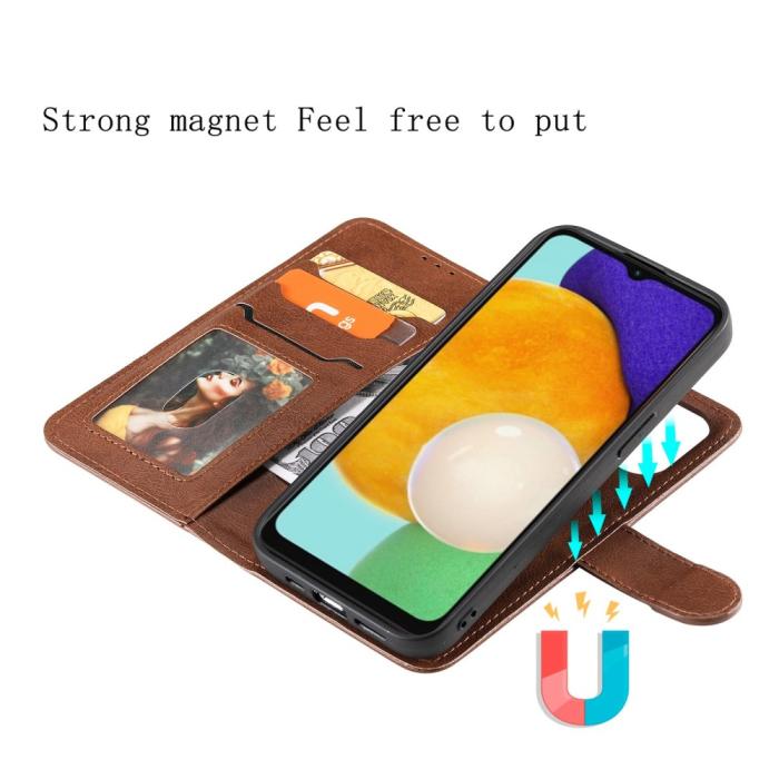 Bild 3, Samsung Galaxy A04s / A13 5G 2in1 Magnet/Plånboksfodral Brun