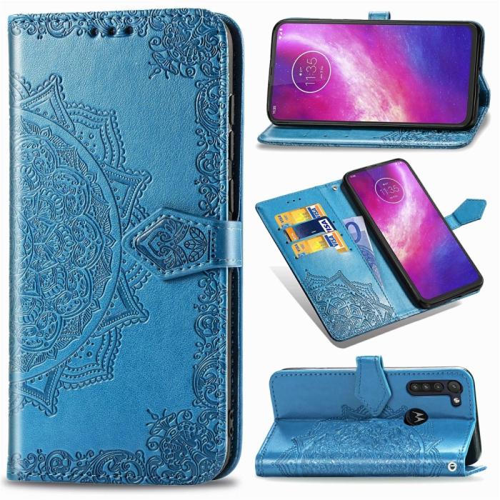 Bild 1, Motorola Moto G8 Power - Mandala Plånboksfodral - Blå