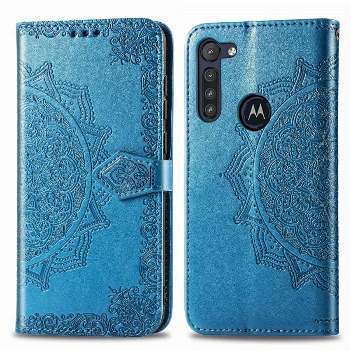 Bild 2, Motorola Moto G8 Power - Mandala Plånboksfodral - Blå