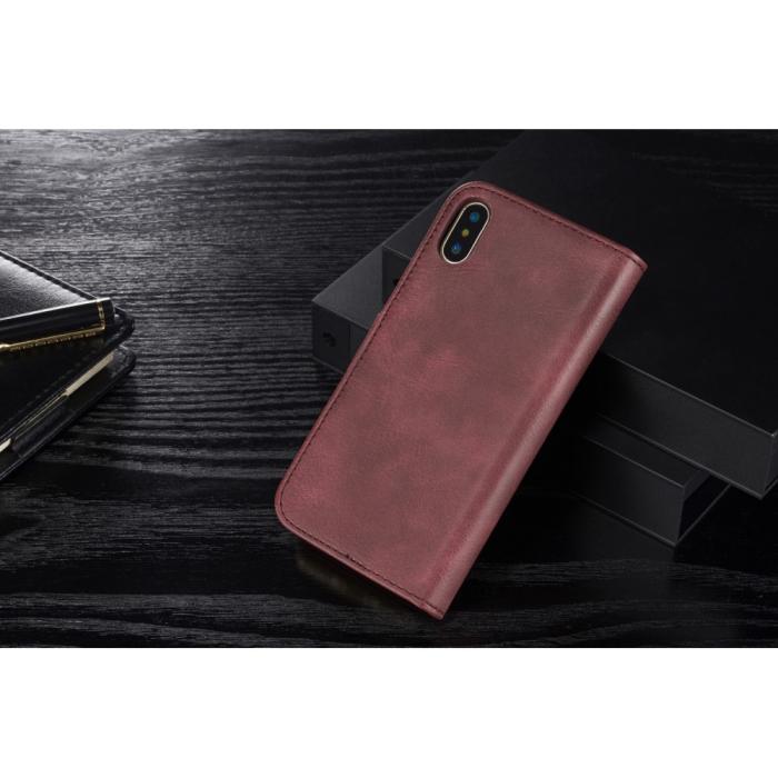 Bild 4, iPhone X/Xs - DG.MING Plånboksfodral/Magnet Skal - Röd