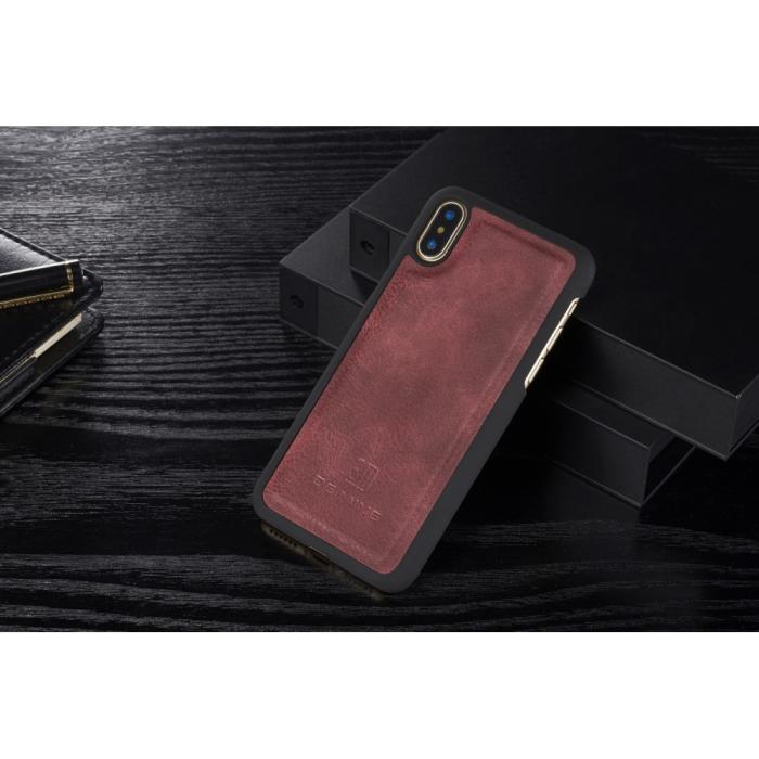 Bild 5, iPhone X/Xs - DG.MING Plånboksfodral/Magnet Skal - Röd