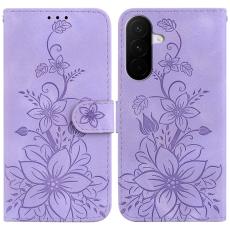 Samsung Galaxy A27 5G Fodral L&auml;der Blommor Lila