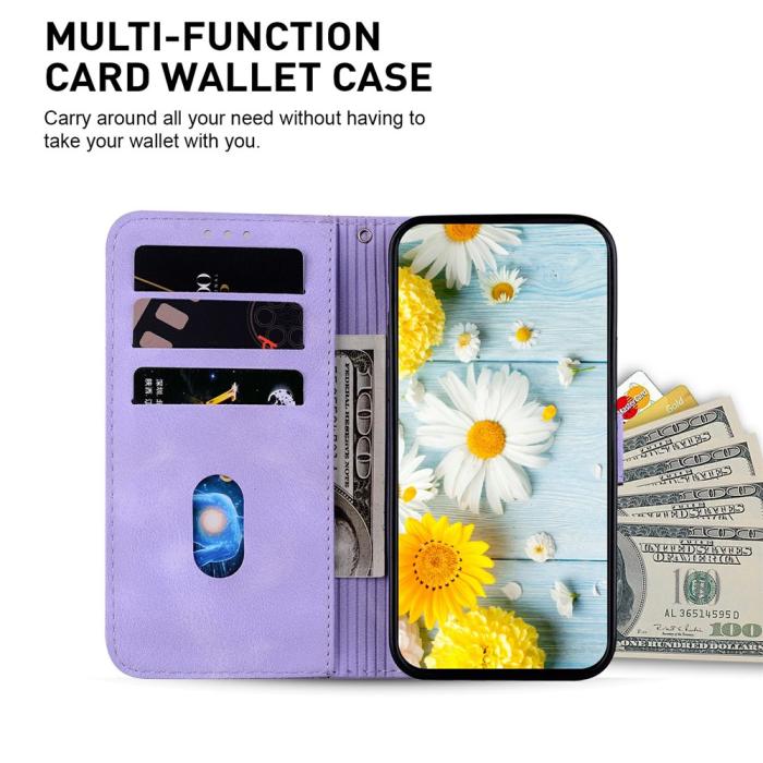Bild 2, Samsung Galaxy A27 5G Fodral Läder Blommor Lila