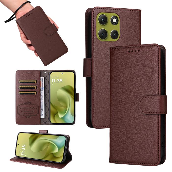 Bild 5, Motorola Moto G86 Power / G86 5G Fodral Läder Brun