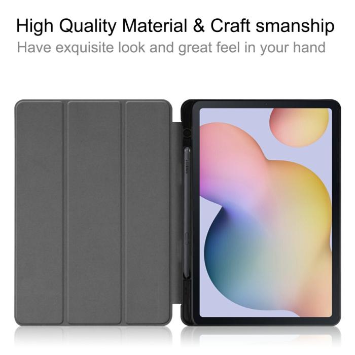 Bild 5, Samsung Galaxy Tab S7 / Tab S8 Fodral Tri-Fold Pennhållare Blå