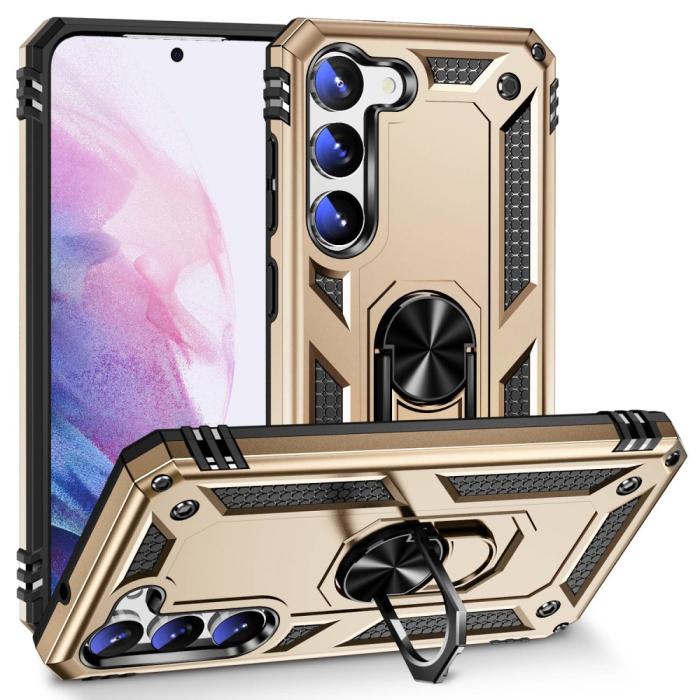 Bild 1, Samsung Galaxy S23 Plus Skal Ring Shockproof Hybrid Guld