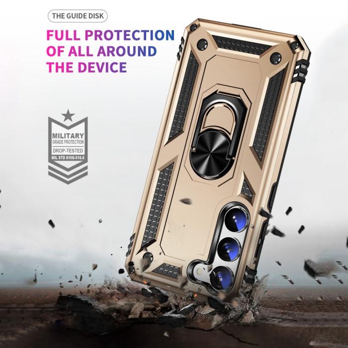 Bild 5, Samsung Galaxy S23 Plus Skal Ring Shockproof Hybrid Guld
