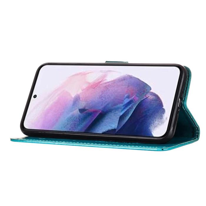 Bild 3, Samsung Galaxy S23 Fodral Fjäril Tryck Blå