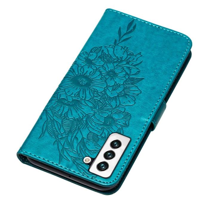 Bild 5, Samsung Galaxy S23 Fodral Fjäril Tryck Blå