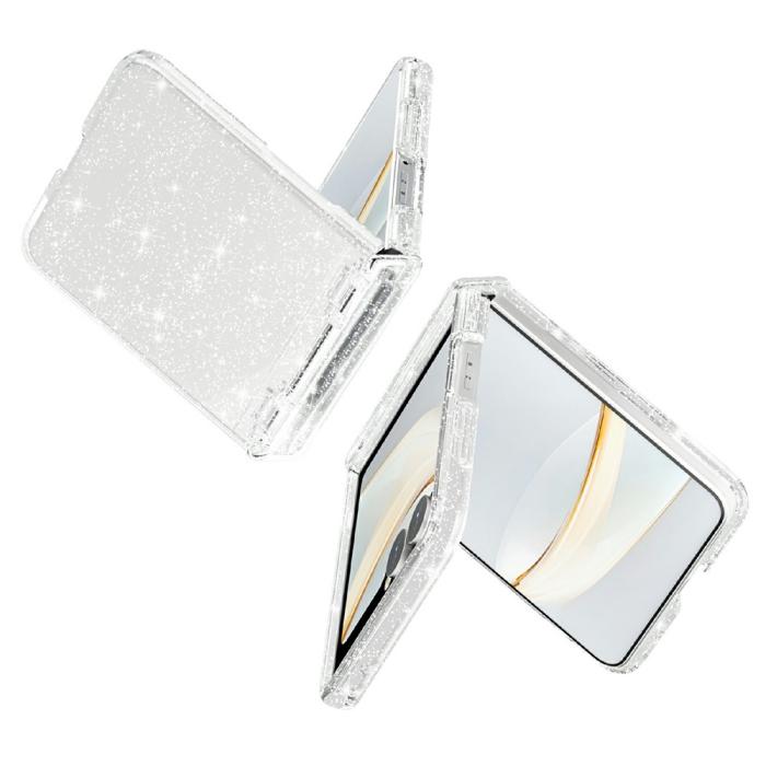 Bild 2, Samsung Galaxy Z Flip 8 Skal Glitter TPU Vit