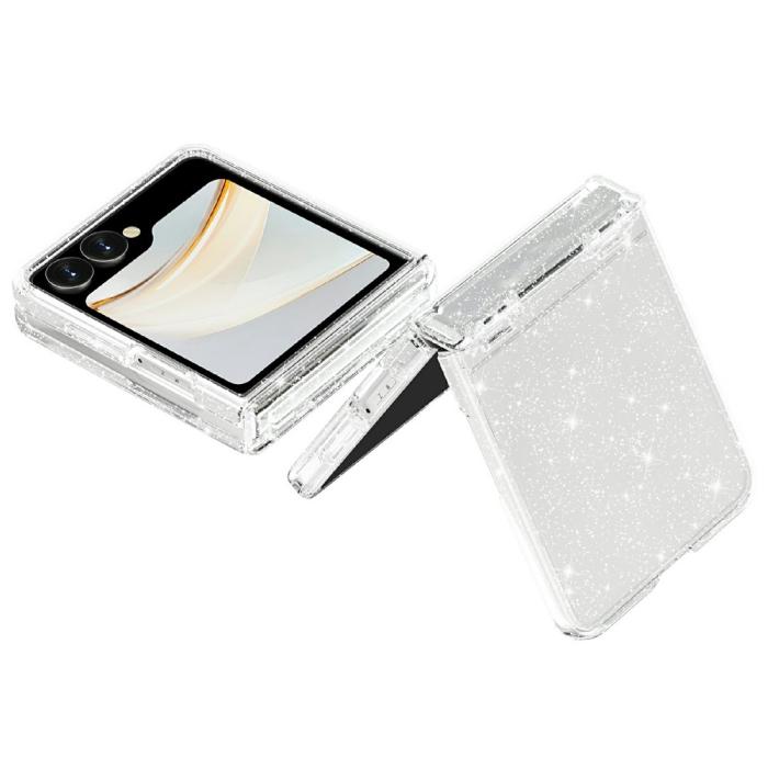 Bild 3, Samsung Galaxy Z Flip 8 Skal Glitter TPU Vit