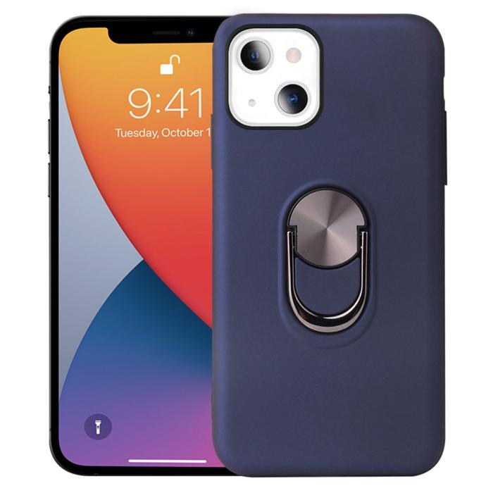 Bild 1, iPhone 13 Skal Hybrid Ring Hållare Blå