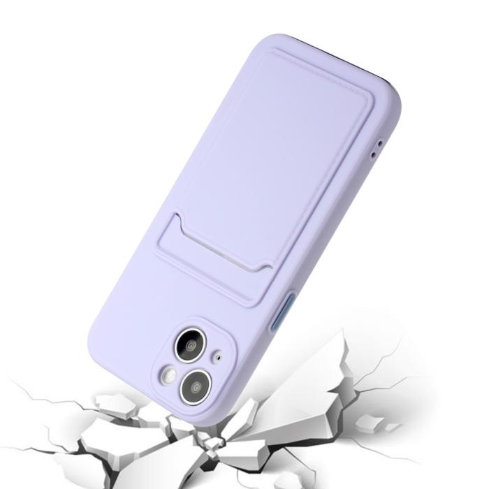 Bild 5, iPhone 13 Skal Med Kortfack Lila
