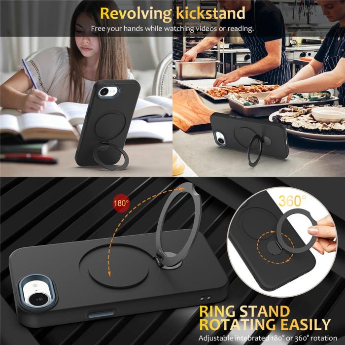 Bild 5, iPhone 16e Skal MagSafe Kickstand Hybrid Svart